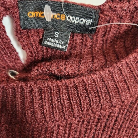 NWT Ambiance Apparel Ribbed Knit Sweater in Red Size Small - Picture 6 of 8